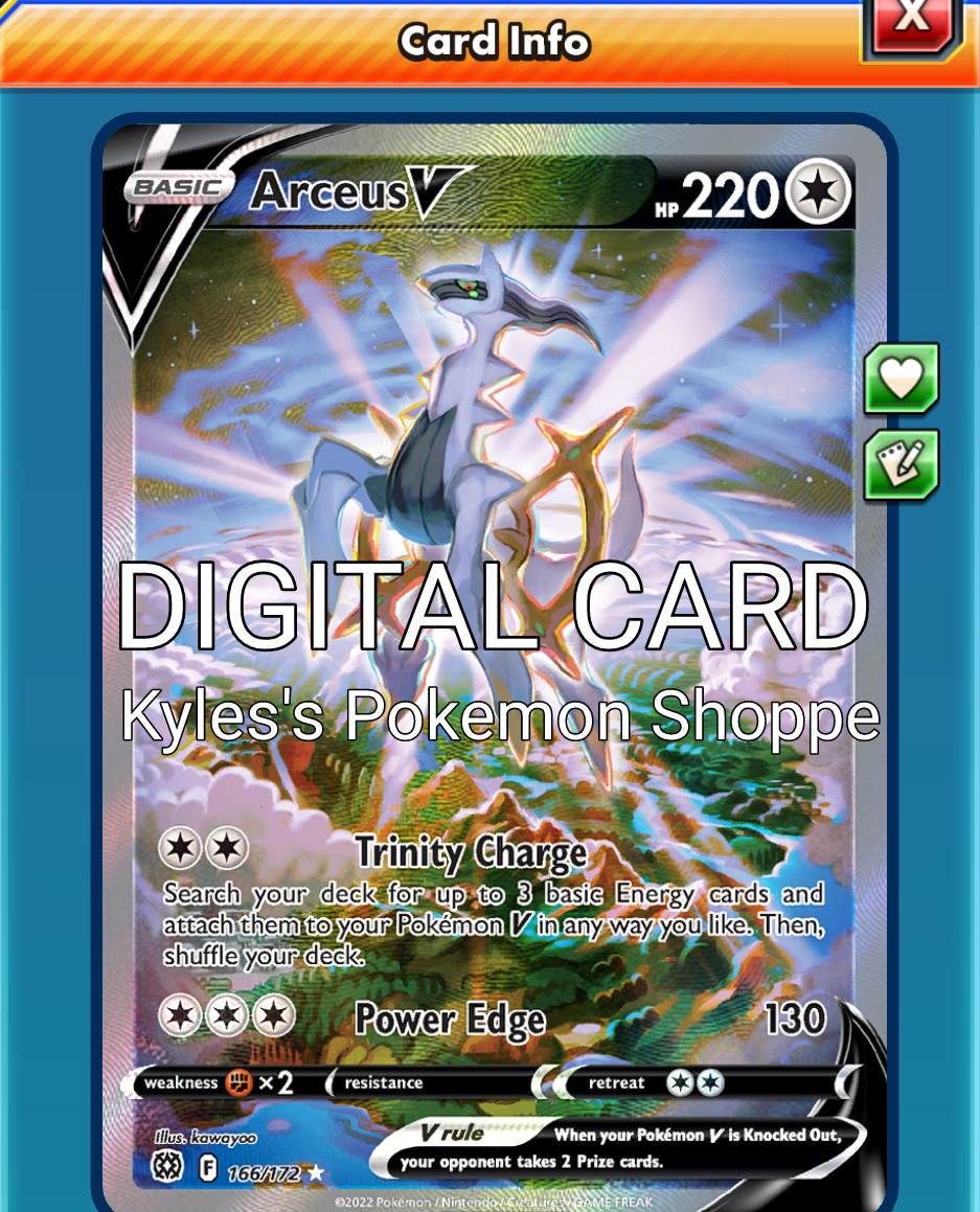 Arceus V AFA FULL ART Pokemon TCG Online PTCGO 166/264 DIGITAL CARD SENT  FAST | eBay