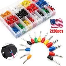 2120PCS Connectors Cord Wire Crimp Cable Pin End Bootlace Ferrule Terminals Kit