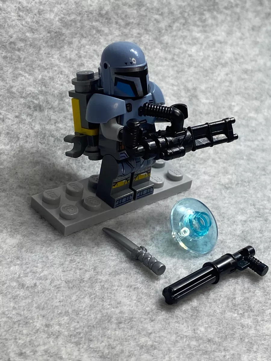 LEGO Star Wars Paz Vizsla w CUSTOM Gatling Blaster Shield