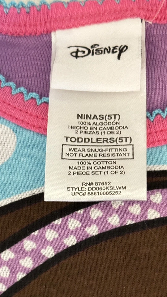 Disney Store Doc McStuffins 2 Piezas Ropa de Dormir - Talla 5 - Nuevo - ¡Envío GRATIS! Foto 3 de 3