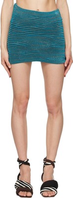 Isa Boulder Blue Bodywave Miniskirt In Teal