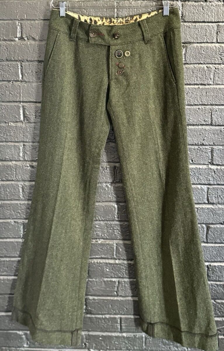 珍しい MISS SIXTY eBay | RARE!! Pants Button Twill Tweed Wool Green Vintage パンツ