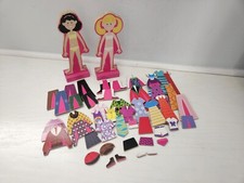 Melissa  Doug Magnetic Dress Up Wooden Dolls With Multi Outfits 40 Pieces