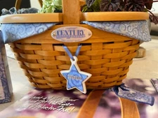 Longaberger 2000 Century Celebration Basket Combo, Lid, Liner Protector & Tie-On
