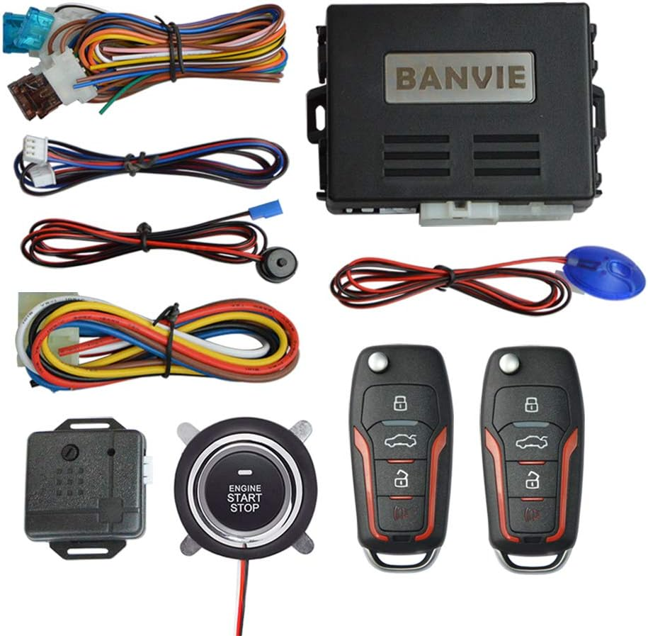 Keyless Entry Security Alarm with Remote Engine Start & Push Button Ignition