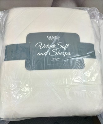 Cozee Home Velvet Soft and Sherpa Throw 150x200cm Cream Blanket | eBay
