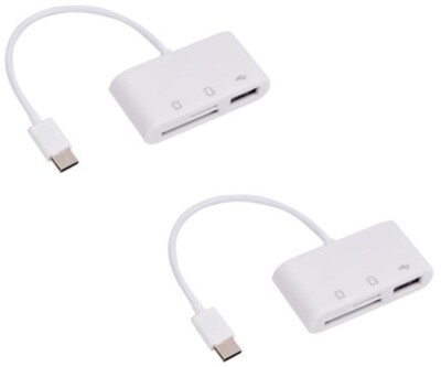 2X USB Type C Card + SD Photo & Data Reader 3 In 1 Multi OTG Adapter Card Phone