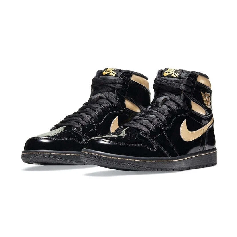Nike air jordans black and gold sale