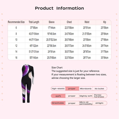 Kids Girls Bodysuit Athletic Rompers Dancing Unitard Asymmetrical Jumpsuit Yoga - Picture 13 of 27
