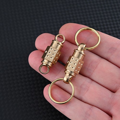 Quick Release Keychain Brass Detachable Pull Apart Key Ring Snap Lock Holder - Picture 14 of 23