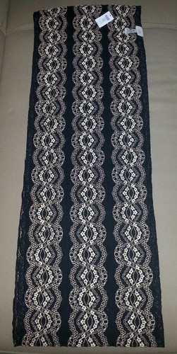 CHICO'S Women's Future Lace Infinity Scarf, Black/Gold Lace, One Size NEW 50%OFF - Picture 2 of 5