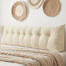 Headboard Pillow King, Large Triangular Wedge Headboard Pillow for Reading an...