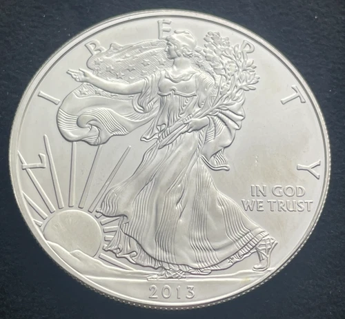 2013 AMERICAN SILVER EAGLE, 1OZ FINE SILVER, UNCIRCULATED, BEAUTIFUL COIN #0120