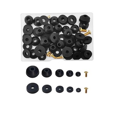 58 Pcs Faucet Washers Assortment Kit Flat and Beveled Rubber Faucet Washers