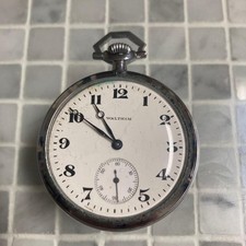 Waltham Hand-Wound Pocket Watch Working Small Seconds Open Face White Dial