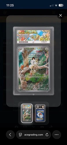 Pokémon TCG Meowth 106/94 Phamtasmal Flames Pokemon Card Ace 9 Mint Graded