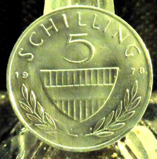CIRCULATED 1978 5 SCHILLINGS AUSTRIAN COIN(81619)#1
