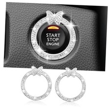 2PCS Bling Butterfly Car Engine Start Button Cover Ring,Car Push to Style 2