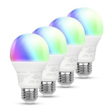 Amazon Basics Smart A19 LED Light Bulb, Color 4 Pack, Changing