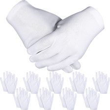 48 Pcs White Cotton Gloves Large Size Working Cotton Gloves