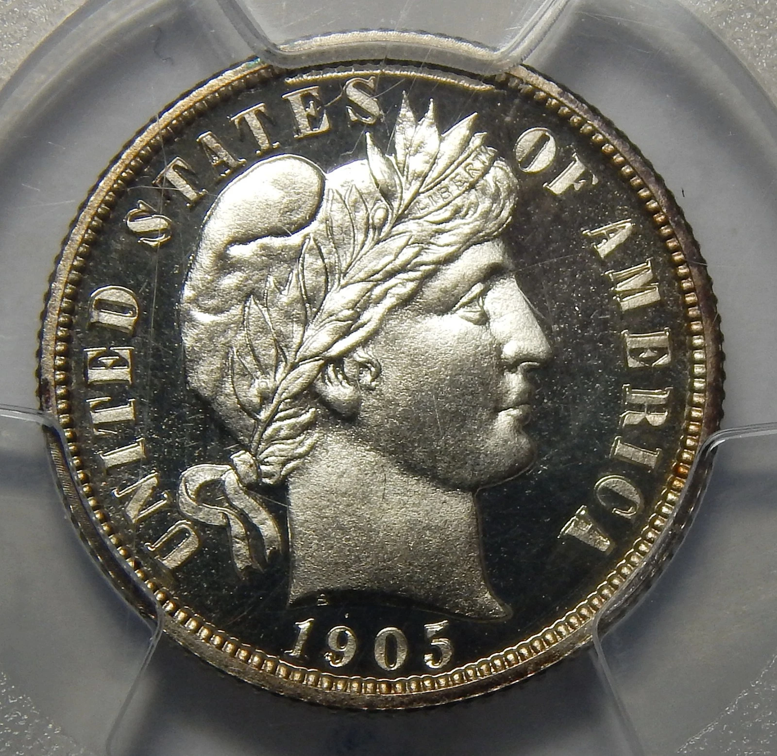 1905 PCGS/CAC PR67+CAM BARBER DIME
