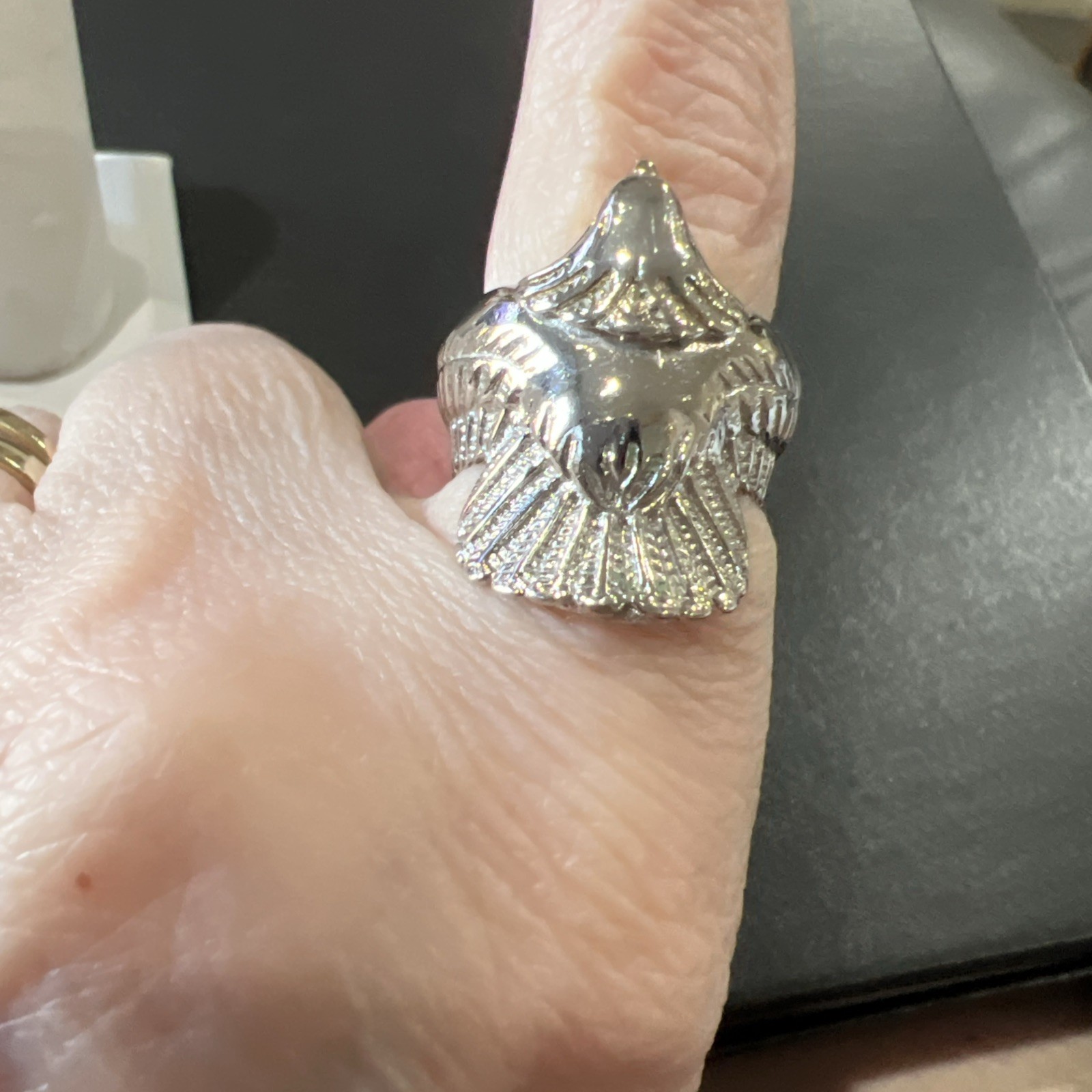sterling silver Eagle Ring Size 9 Unique Ring Uni… - image 10