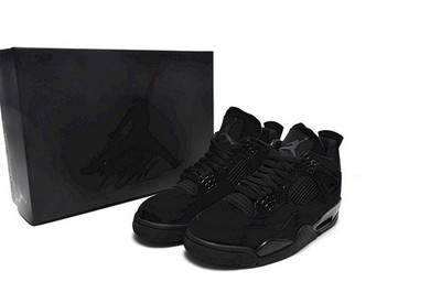 Air Jordan 4 Retro Black Cat Nike Men's Triple Black Sneakers