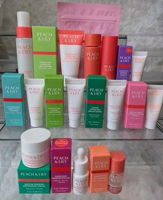 Lot of 13 Peach & Lily Assorted Cleansers Moisturizer Serums Firming Skin Care  