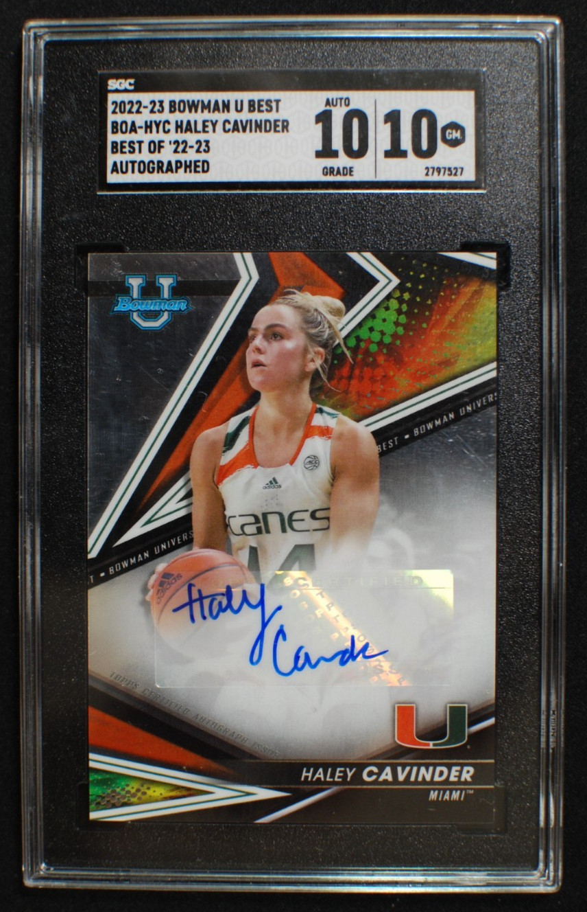 🌟 HALEY CAVINDER - 2022-23 Bowman U Best AUTO Rookie RC #BOA-HYC - SGC 10 / 10