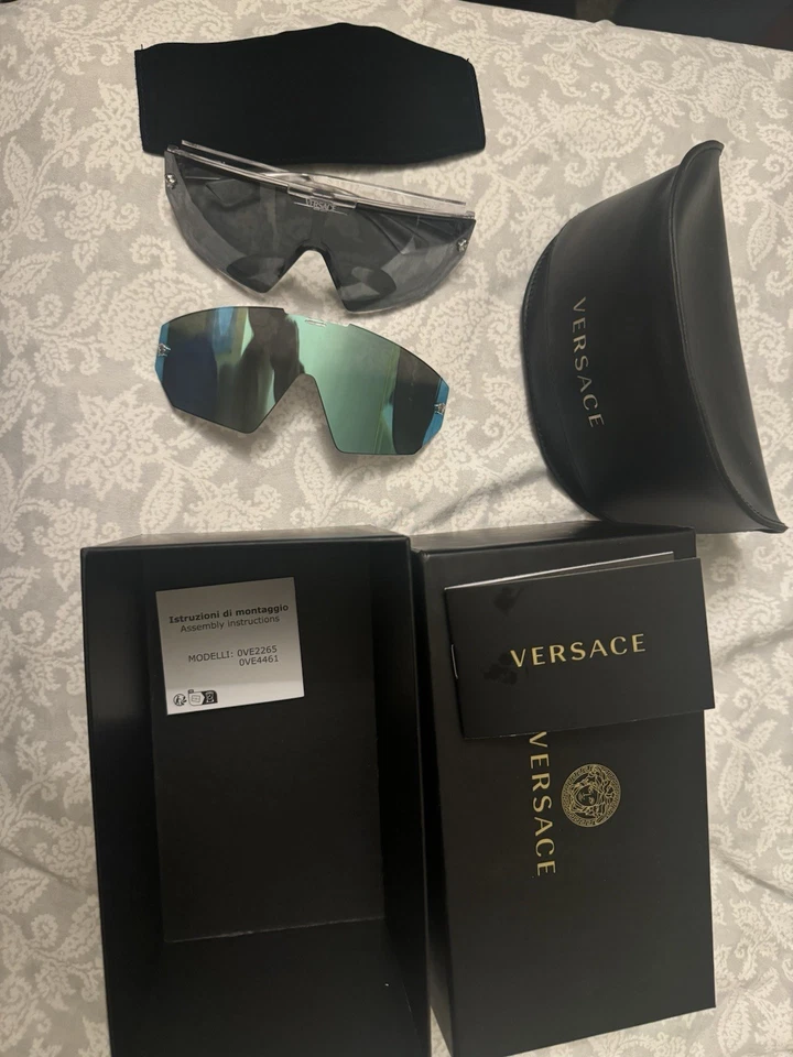 Gafas de sol Versace Maxi Medusa Horizon VE 4461 314/87 negro blanco plástico protector