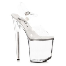 8" Inch Clear Lucite Platform Stripper Shoes Gogo Pole Dancer Heels Ellie Shoes