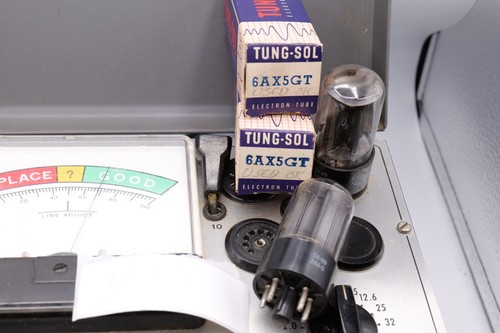 GE 6AX5GT Vacuum Tubes Lot of 2 in Tung-Sol Boxes Tested Vintage USA