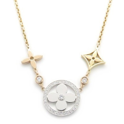 LOUIS VUITTON Q93541 Collier Idylle Blossom GM K18 Gold Halskette Diamanten /...