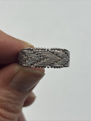 Vtg IBB Italy Sterling Silver 925 Woven Band Ring size 9