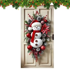 Christmas Door Sign Snowman Cute Home Decor Christmas Door Banner Large