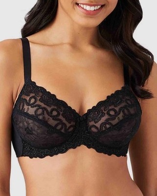 Wacoal Renaissance Rose Underwire Bra: Black Size 40DDD Style 85720