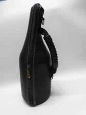 Caddy O Black Leather Tote Wine Bottle Carrier with Accessories EUC