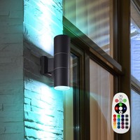 Wandleuchte Wandlampe AußEn Up Down Fernbedienung Dimmbar Glas Alu Rgb Led