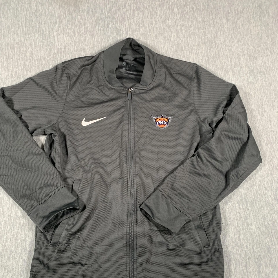 Chaqueta Phoenix Suns Para Hombre Pequeña Gris NBA Baloncesto Nike Dri-FIT Cremallera Completa Pista Foto 2 de 4