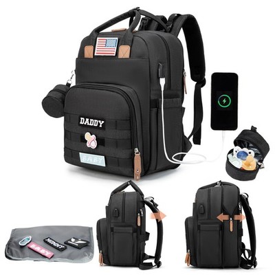 Expandable Diaper Bag Backpack for Dad and Mom   Large Capacity Baby Diaper B...