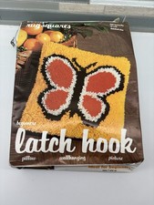 Vintage Butterfly Latch Hook Kit. New, Unsealed. Box Is Smashed.