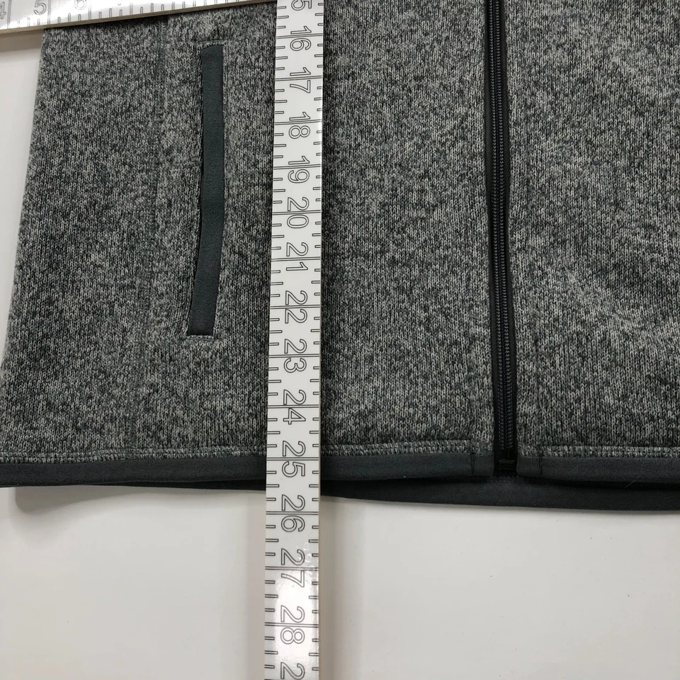 Suéter Patagonia Better MED gola V zíper completo pescoço simulado colete suéter cinza 2588 - Imagem 3 de 4