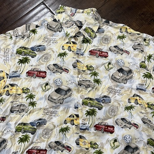 Tori Richard VW Volkswagen Hawaiian Shirt Aloha Beetle Bug Jetta Golf Cars L