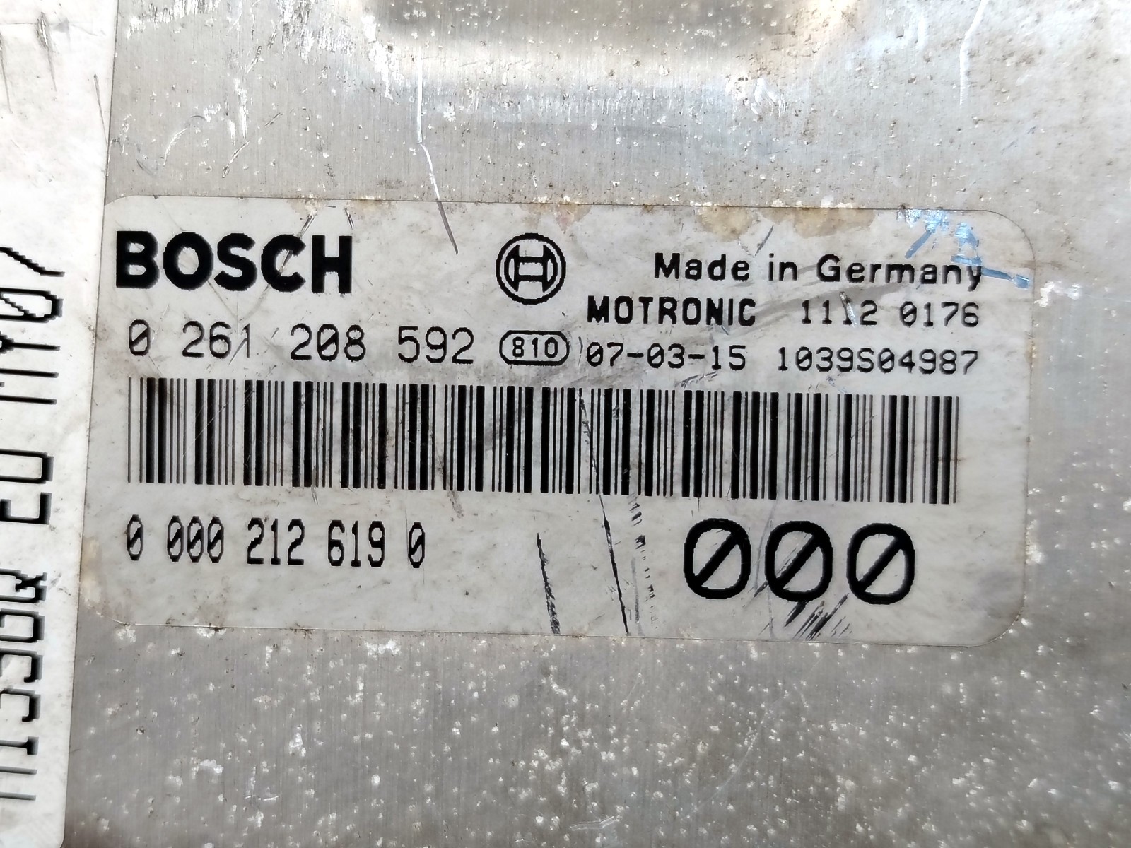 Maserati Quattroporte 2006 Electronic control unit P/N 0261208592