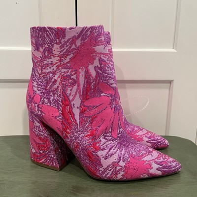 NEW GIANNI BINI CALLEN FLORAL BROCADE BLOCK HEEL BOOTS SZ 8.5! - 9112
