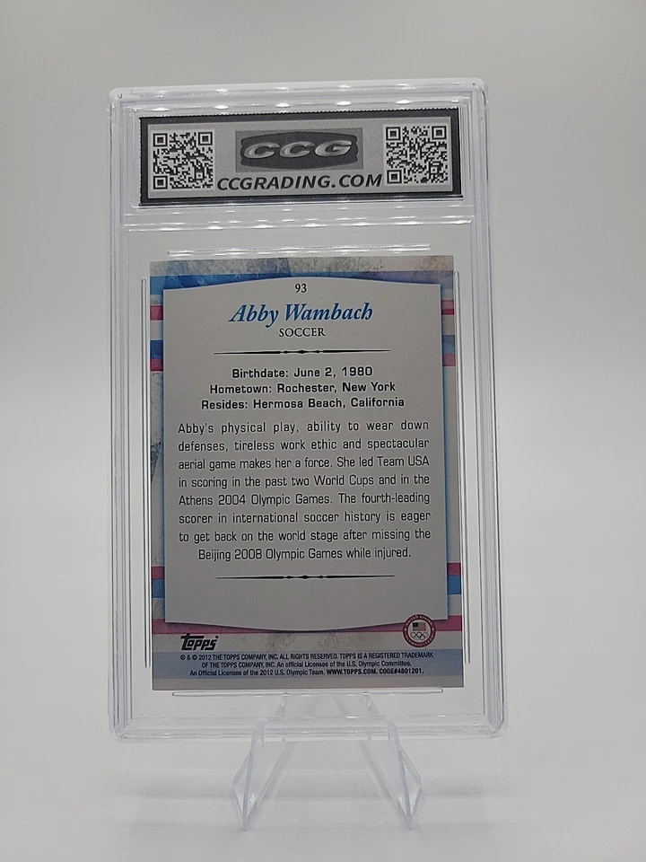 2012 Topps US Olympic Team Abby Wambach #93 - CCG 10 GEM MINT 💎 - Image 2 of 2