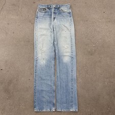 VTG USA MADE Levi's 501 Straight Jeans 30x36 Blue Denim Distressed Button Fly
