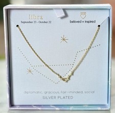 Libra Zodiac Star Constellation Necklace Silver plated New