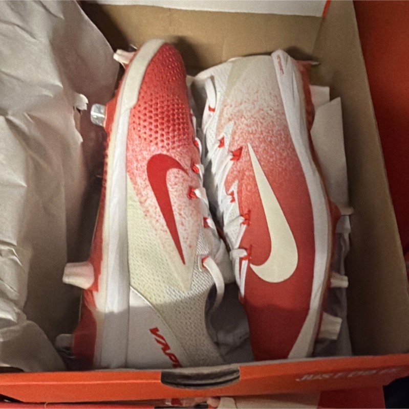 Nike Lunar Vapor Ultrafly Elite Baseball Softball Cleats Red/White Men's 11.5 D