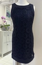 Roman Sleeveless Shift  Dress Size 14 Navy Lace Knee Length 
